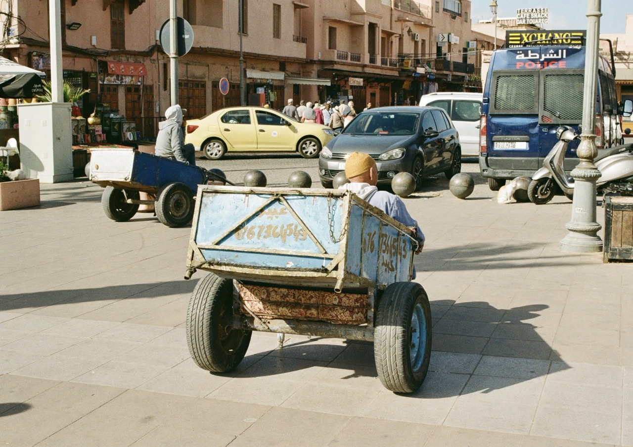 Man with cart in Marrakech