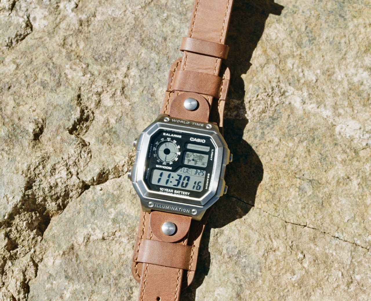 A Casio AE1200 used on the hiking trail