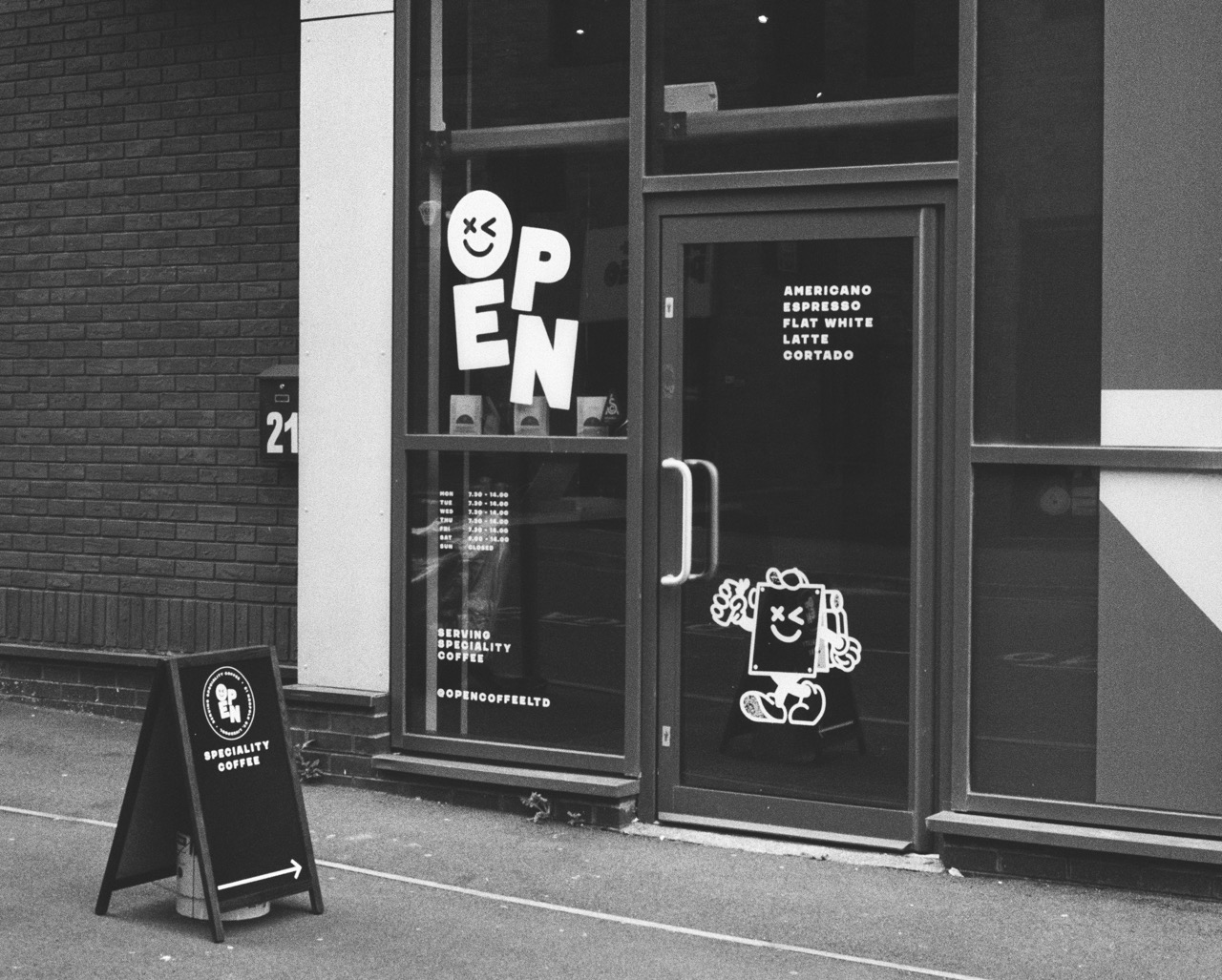 Open coffee shop from the street
