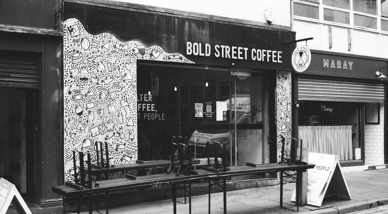 Bold coffee shop from the outside